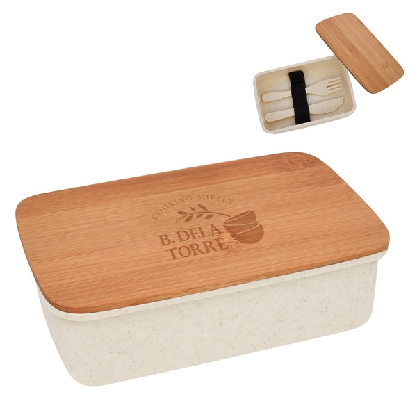 Wheat Lunch Set With Bamboo Lid