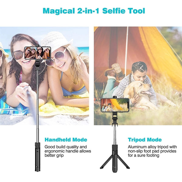 Extendable Selfie Stick Tripod with Detachable Wireless