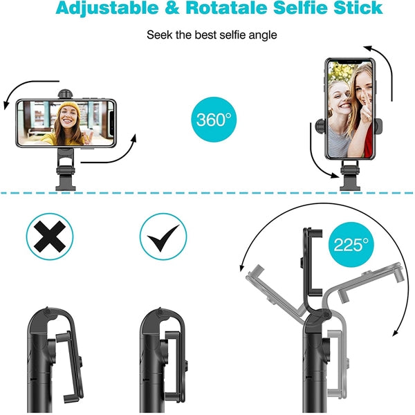 Extendable Selfie Stick Tripod with Detachable Wireless