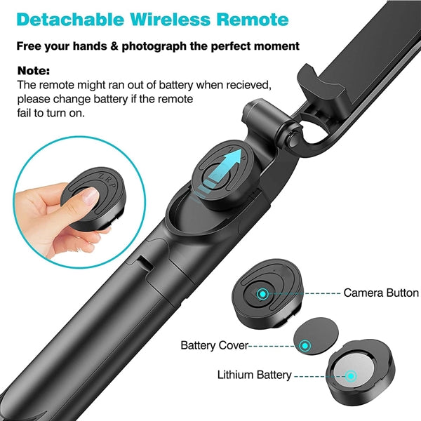 Extendable Selfie Stick Tripod with Detachable Wireless