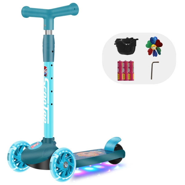 Foldable LED Flash 3 Wheel Scooter Height Adjustable Music