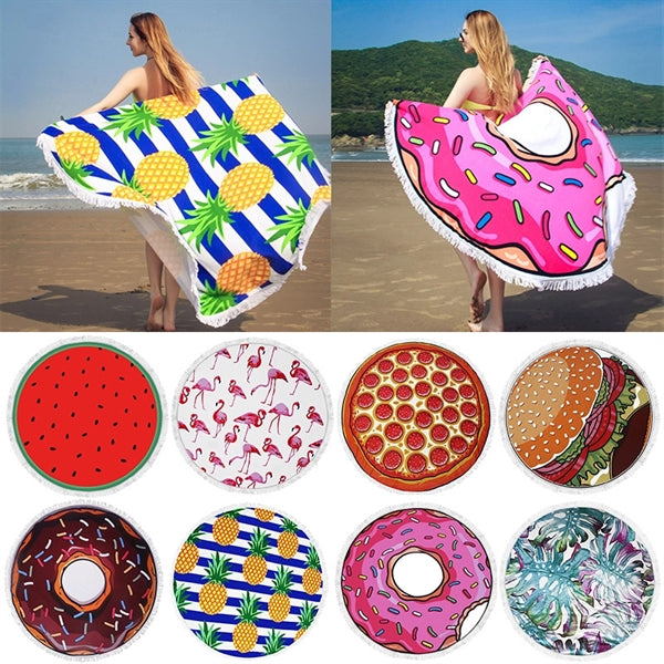 Round Fringe Microfiber Beach