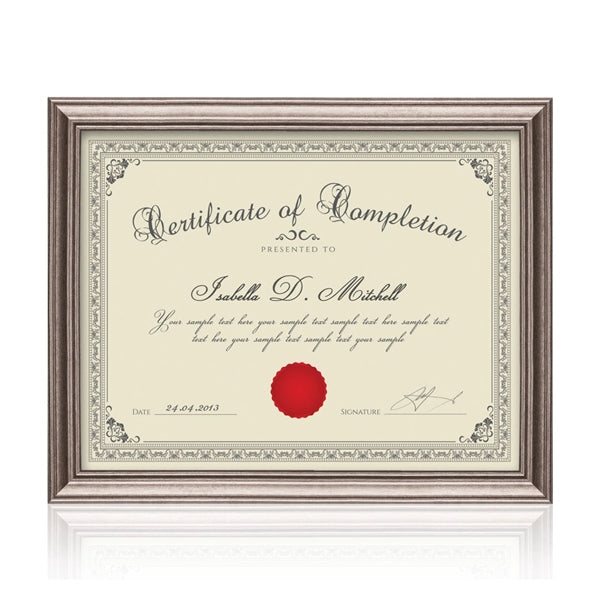 Ellison Certificate Frame - Gun Metal