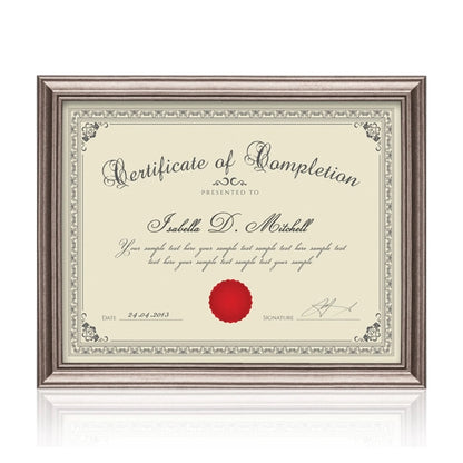 Ellison Certificate Frame - Gun Metal
