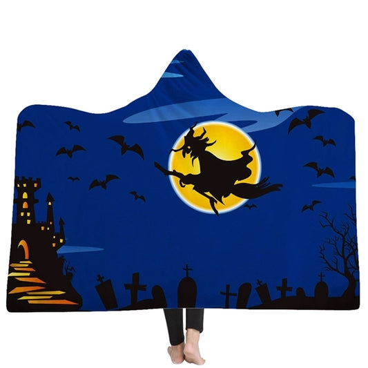 Wearable Hooded Throw Blankets Wrap Cloak Cape