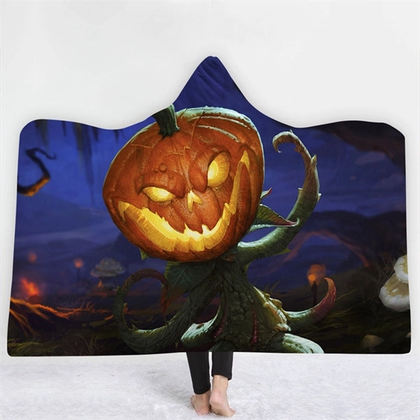 Wearable Hooded Throw Blankets Wrap Cloak Cape