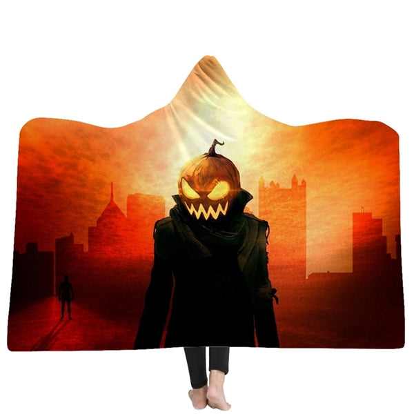 Wearable Hooded Throw Blankets Wrap Cloak Cape