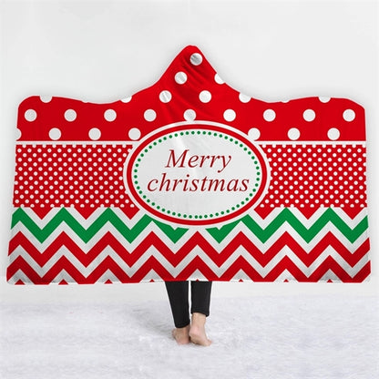 Christmas Wearable Hooded Throw Blankets Wrap Cloak Cape