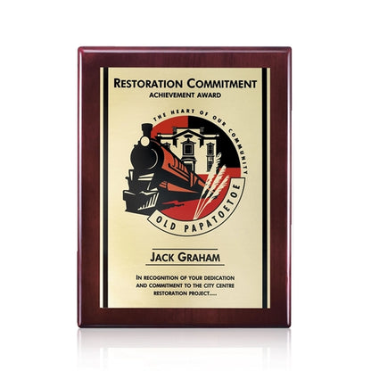 Oakleigh/AstroSub Plaque - Rosewood/Gold