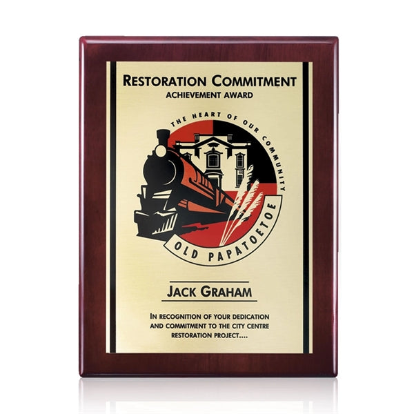 Oakleigh/AstroSub Plaque - Rosewood/Gold