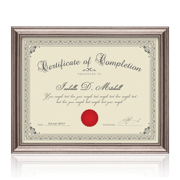 Ellison Certificate Frame - Gun Metal