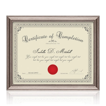 Ellison Certificate Frame - Gun Metal