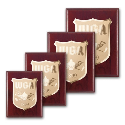 Etch/Frosted Plaq - Mahogany/Gold