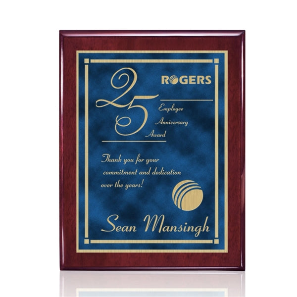 Oakleigh/Contempo Plaque - Rosewood/Blue