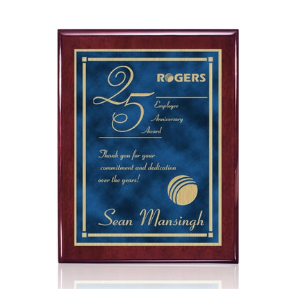 Oakleigh/Contempo Plaque - Rosewood/Blue