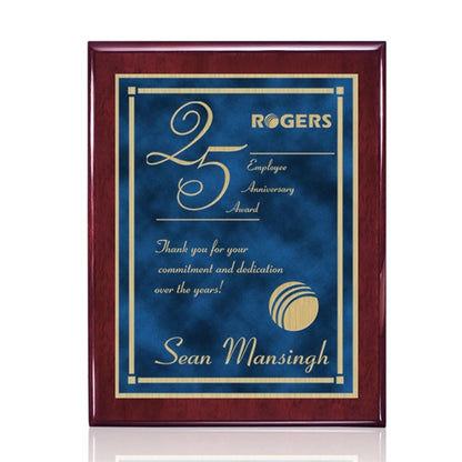 Oakleigh/Contempo Plaque - Rosewood/Blue