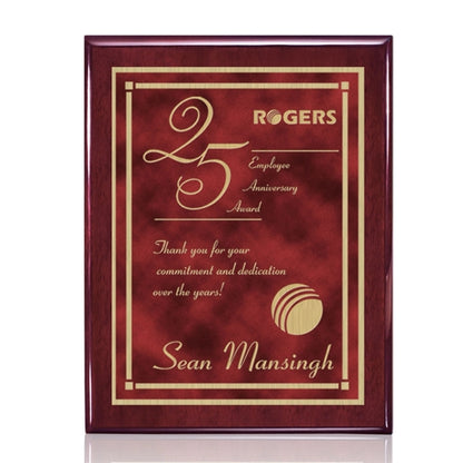 Oakleigh/Contempo Plaque - Rosewood/Red