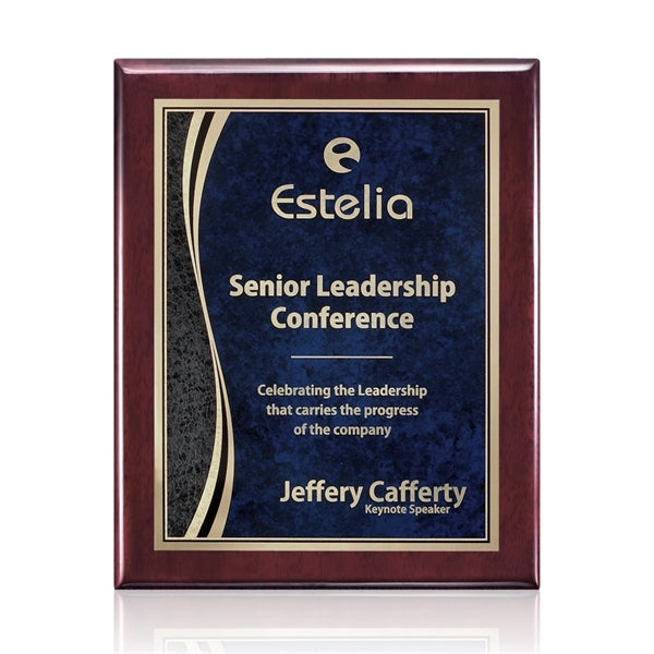 Oakleigh/Finch Plaque - Rosewood/Blue