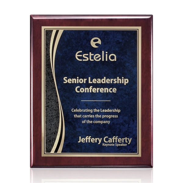 Oakleigh/Finch Plaque - Rosewood/Blue