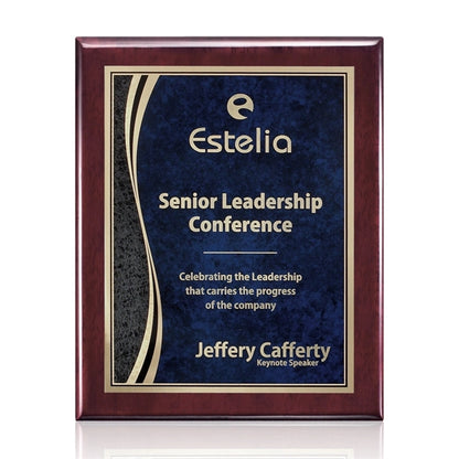 Oakleigh/Finch Plaque - Rosewood/Blue