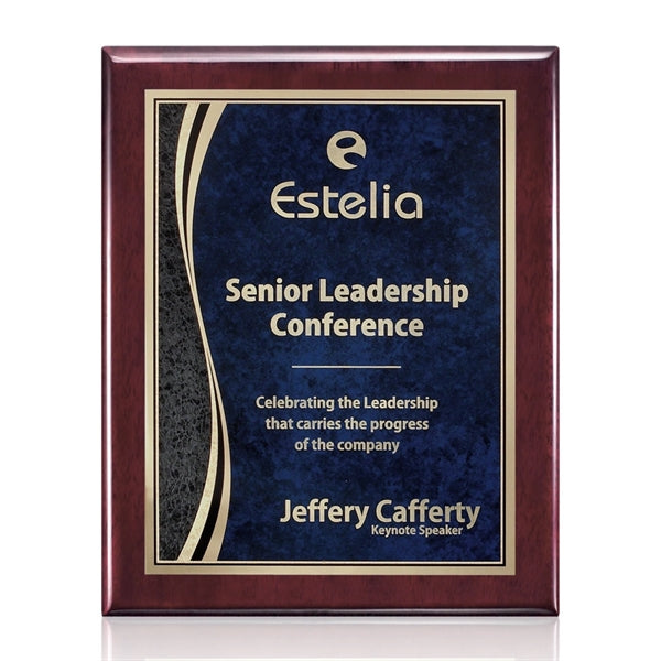 Oakleigh/Finch Plaque - Rosewood/Blue