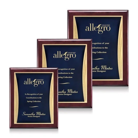 Oakleigh/Showtime Plaque - Rosewood/Blue