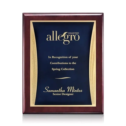 Oakleigh/Showtime Plaque - Rosewood/Blue