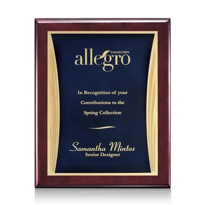 Oakleigh/Showtime Plaque - Rosewood/Blue