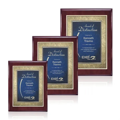 Oakleigh/Tamara Plaque - Rosewood/Blue