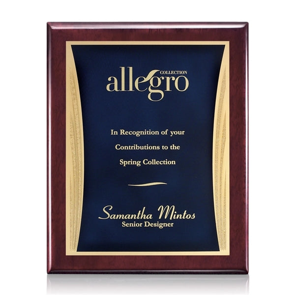 Oakleigh/Showtime Plaque - Rosewood/Blue