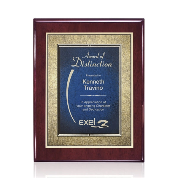 Oakleigh/Tamara Plaque - Rosewood/Blue