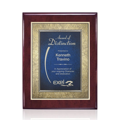 Oakleigh/Tamara Plaque - Rosewood/Blue