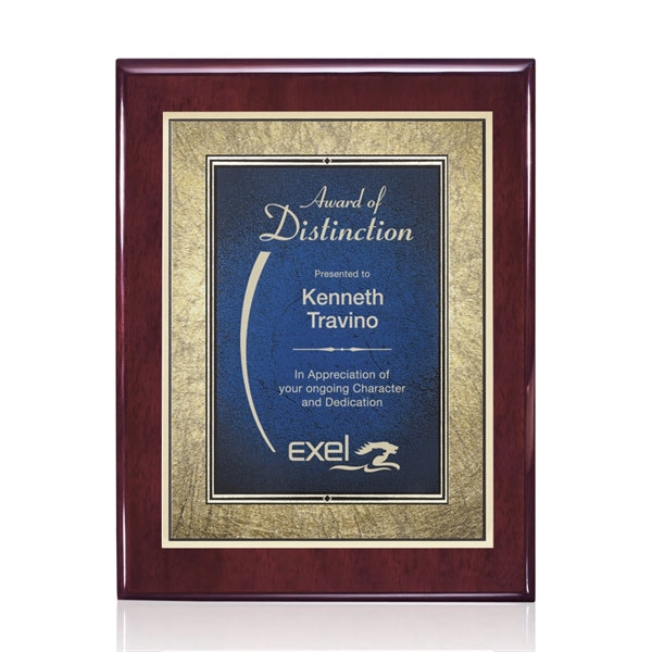 Oakleigh/Tamara Plaque - Rosewood/Blue