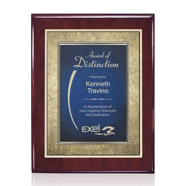 Oakleigh/Tamara Plaque - Rosewood/Blue