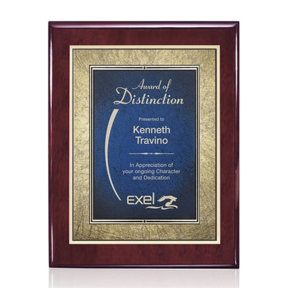 Oakleigh/Tamara Plaque - Rosewood/Blue