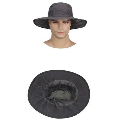 Outdoor Fishing Cap Mesh Head Net Face Protector Sun Hat