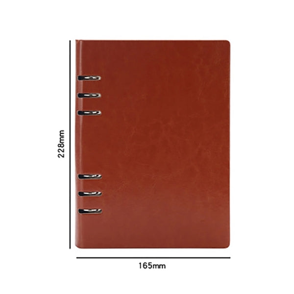 Refillable PU Leather Round 6-Ring Binder Cover Notebook