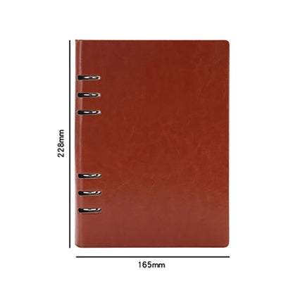 Refillable PU Leather Round 6-Ring Binder Cover Notebook