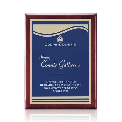 Oakleigh/Marietta Plaque - Rosewood/Blue