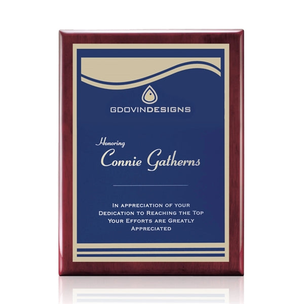 Oakleigh/Marietta Plaque - Rosewood/Blue