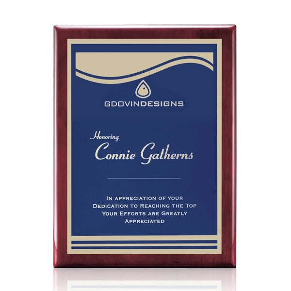 Oakleigh/Marietta Plaque - Rosewood/Blue