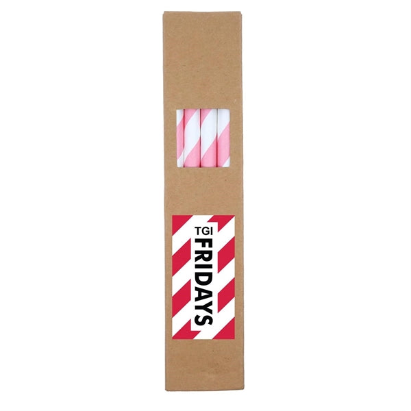10 Pack Biodegradable Paper Straws in Box (0.8cm dia.)