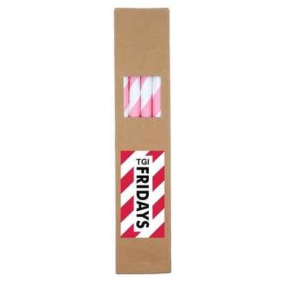 10 Pack Biodegradable Paper Straws in Box (0.8cm dia.)