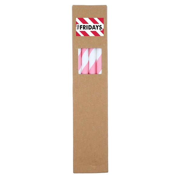 10 Pack Biodegradable Paper Straws in Box (0.8cm dia.)