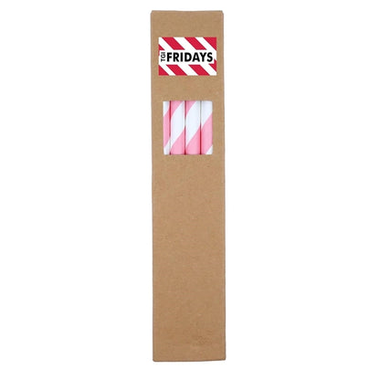 10 Pack Biodegradable Paper Straws in Box (0.8cm dia.)