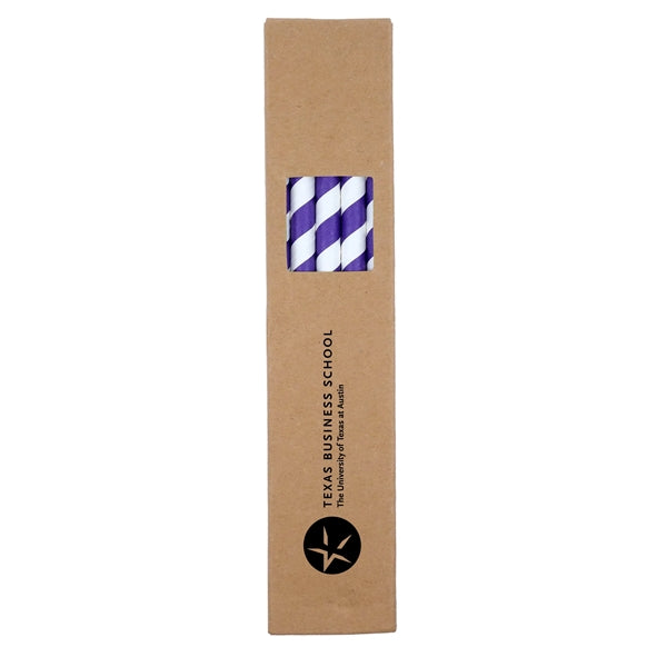 10 Pack Biodegradable Paper Straws in Box (0.8cm dia.)