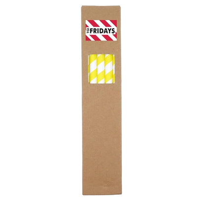 10 Pack Biodegradable Paper Straws in Box (0.8cm dia.)