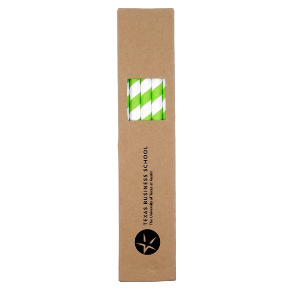 10 Pack Biodegradable Paper Straws in Box (0.6cm dia.)