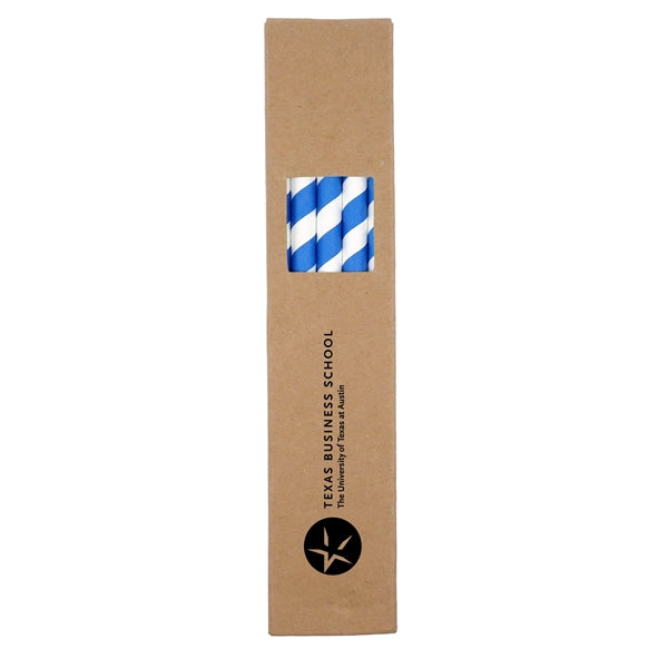 10 Pack Biodegradable Paper Straws in Box (0.6cm dia.)