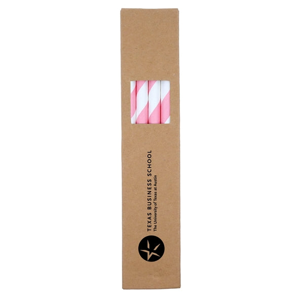 10 Pack Biodegradable Paper Straws in Box (0.6cm dia.)